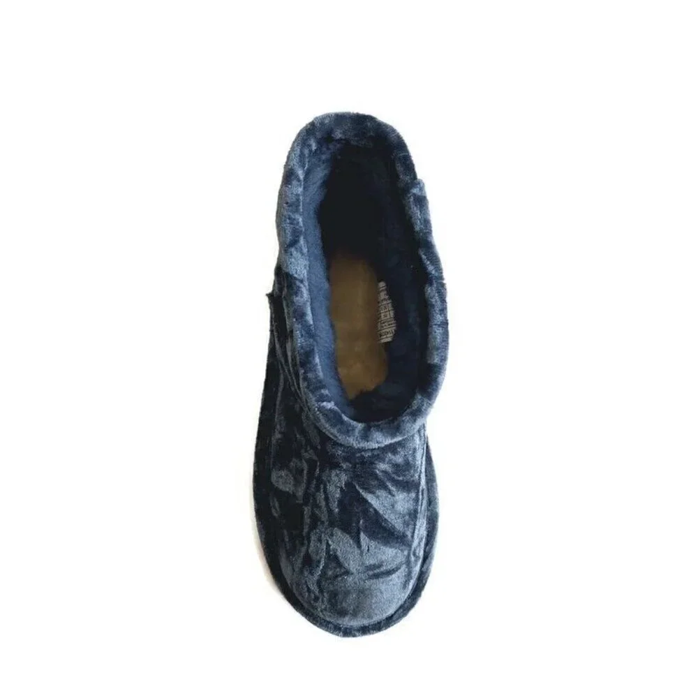 UGG Classic Mini II Velvet Fashion Winter Boots Big Girls 3 Ocean Blue 1142070K